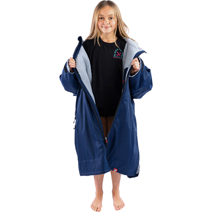 2024 Dryrobe Junior Advance Langarmwechsel Robe V3 V3KSLSDA - Navy / Blue / Grey